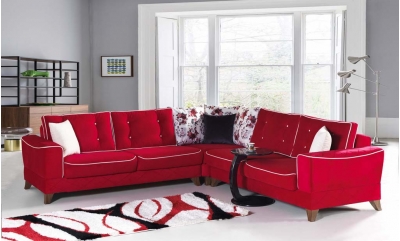 Living room Red Corner Set