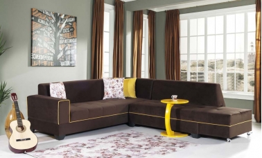 Living room brown corner set