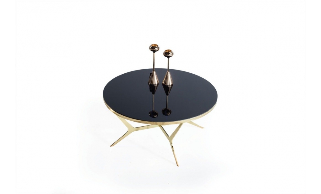 Round Gold Coffee Table 