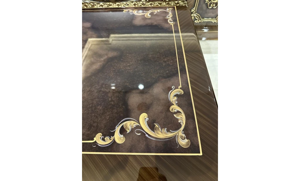 Lacquer paint walnut office desk