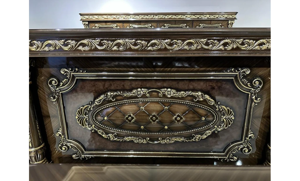 Lacquer paint walnut office desk