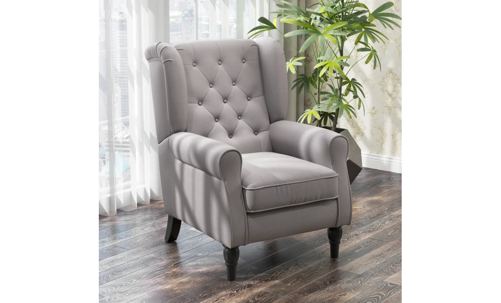 Grey Retro Wingback Armchair