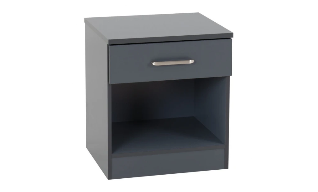 (1 Draw Bedside Dark Grey) Modern Bedroom Furniture Wardrobes, Bedside, Chest