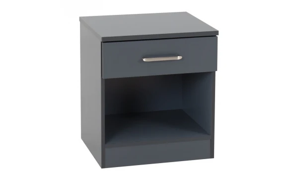 (1 Draw Bedside Dark Grey) Modern Bedroom Furniture Wardrobes, Bedside, Chest