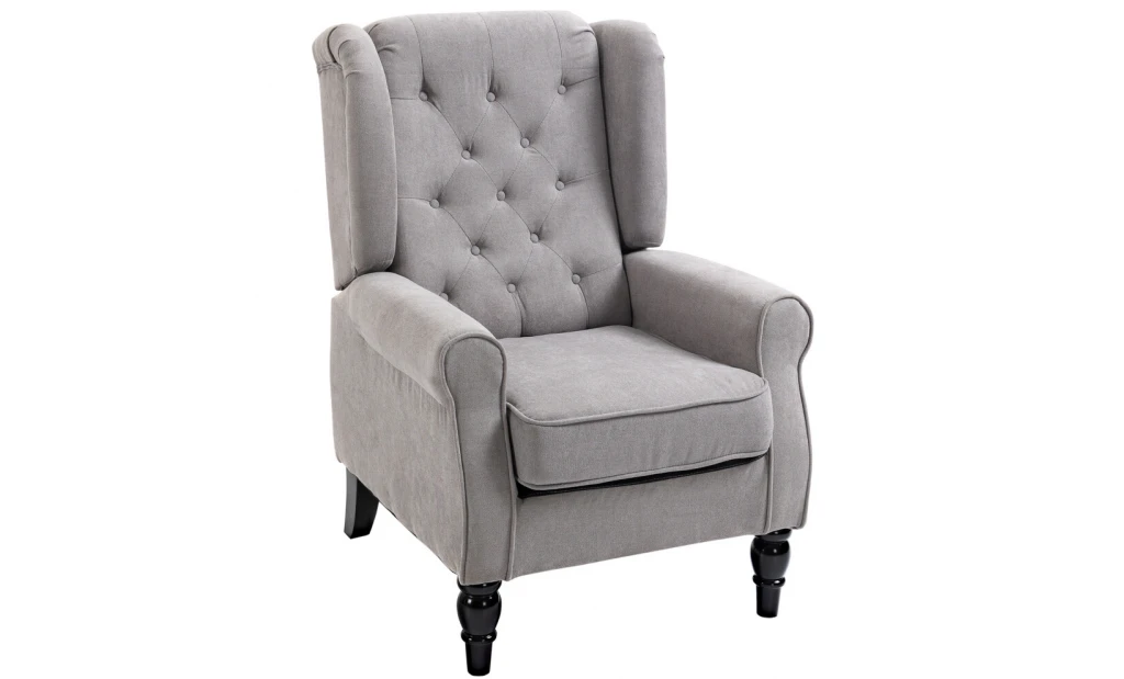 Grey Retro Wingback Armchair