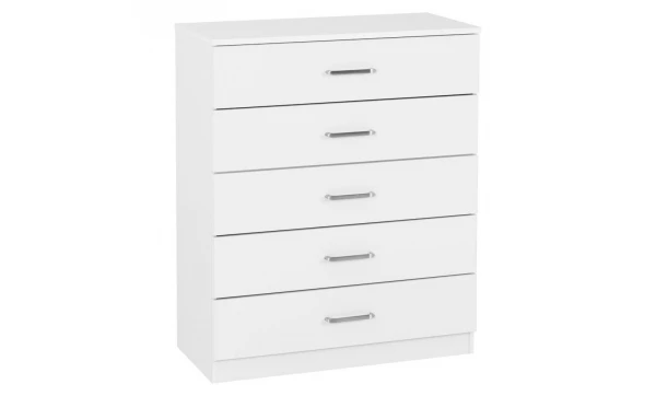 (5 Draw Chest White) Modern Bedroom Furniture Wardrobes, Bedside, Chest