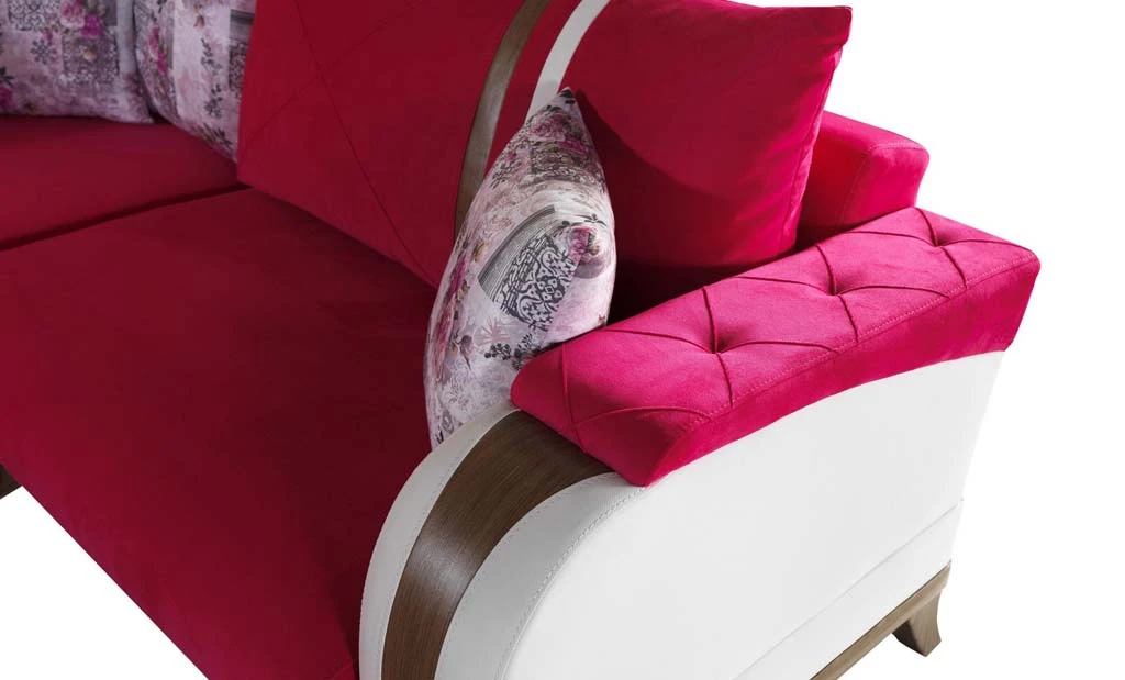 Living Room Fuchsia Corner Set