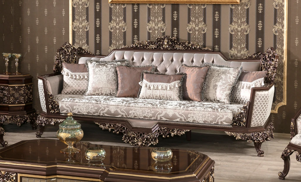 Chateau Walnut Classic Sofa Set