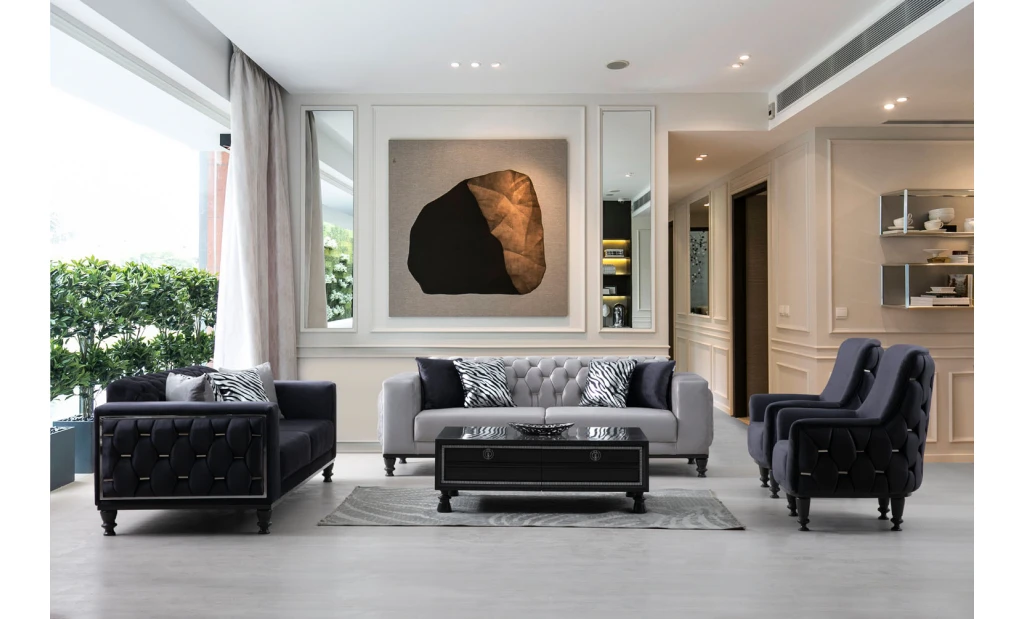 Icon Anthracite Sofa Set