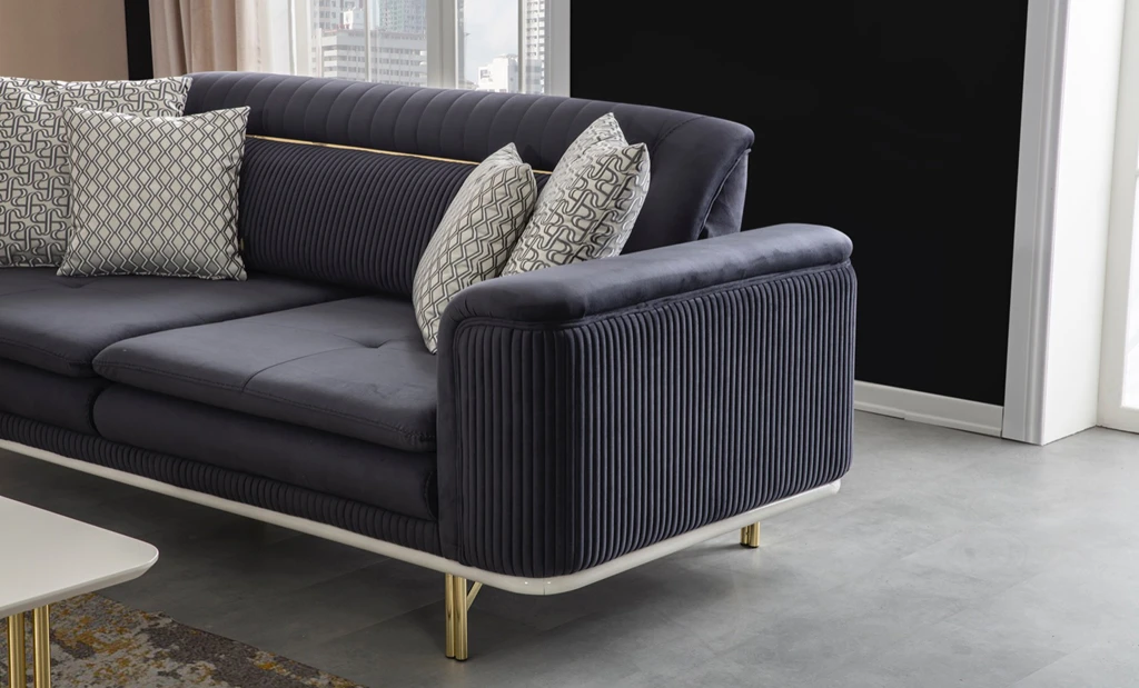 Nehir White Sofa Set