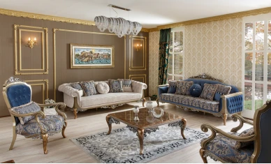 Gökkuşağı Classic Living Room Sofa Set