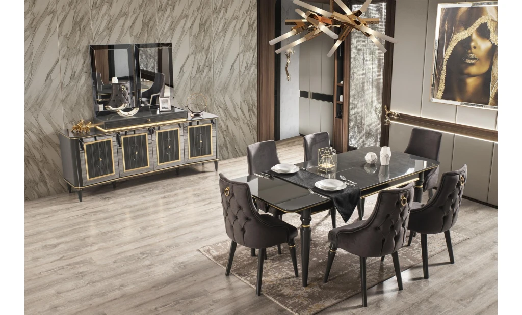 Luxury Black Dining Room Set