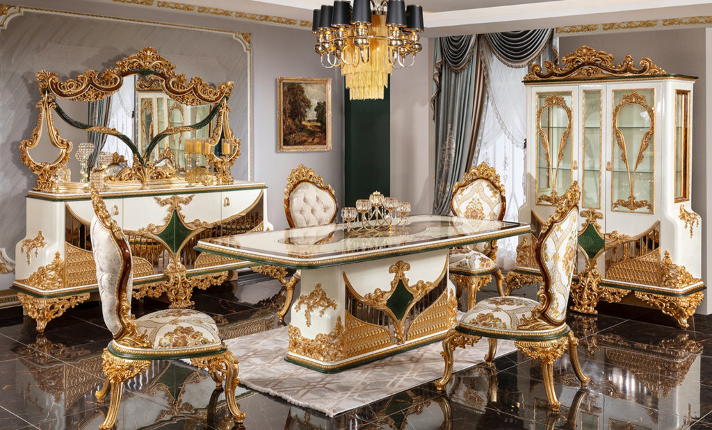 What is included in Turkish dining room furniture sets?